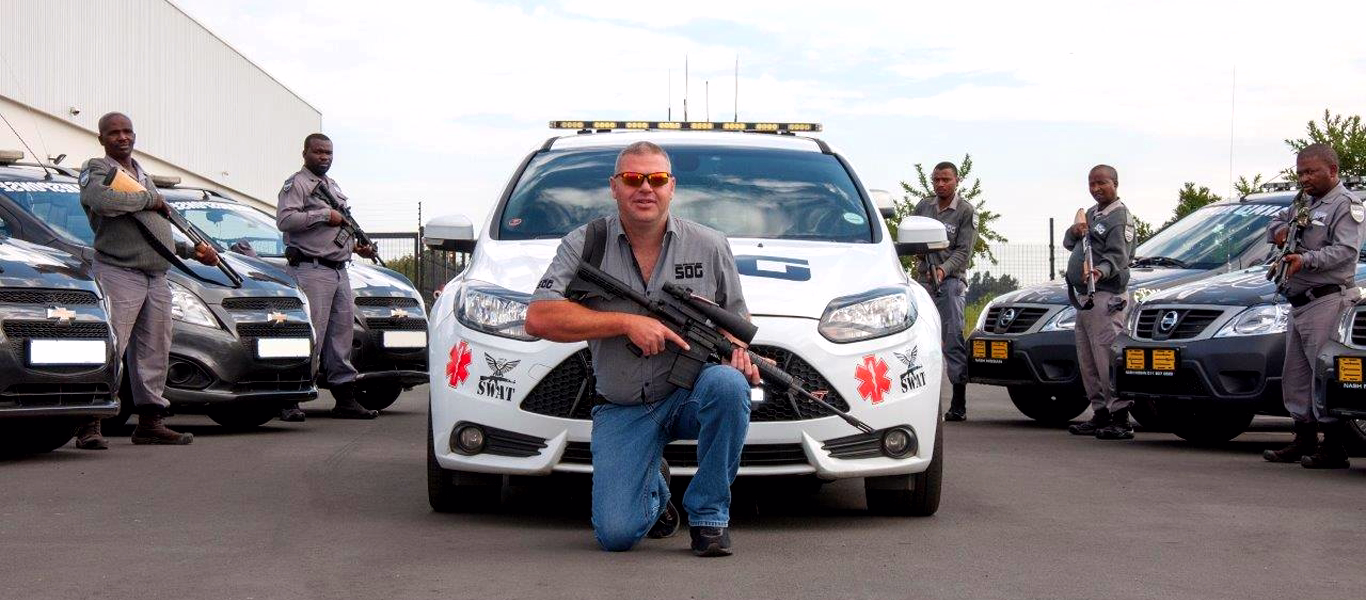 Security guard monitoring CCTV